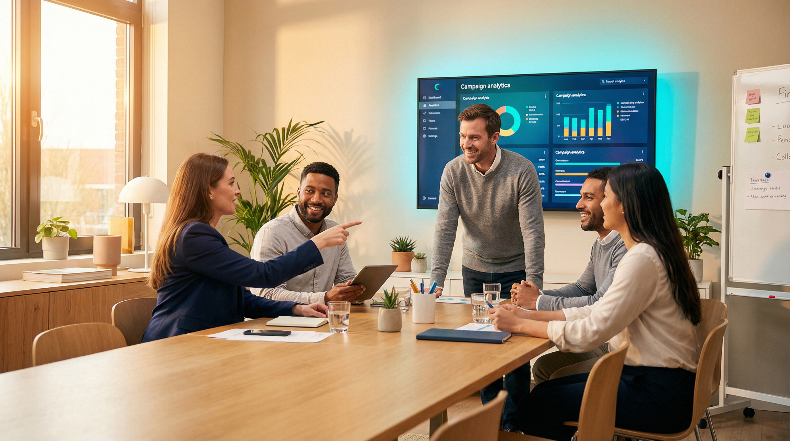 Agency partners collaborating with CivicAI analytics on screen